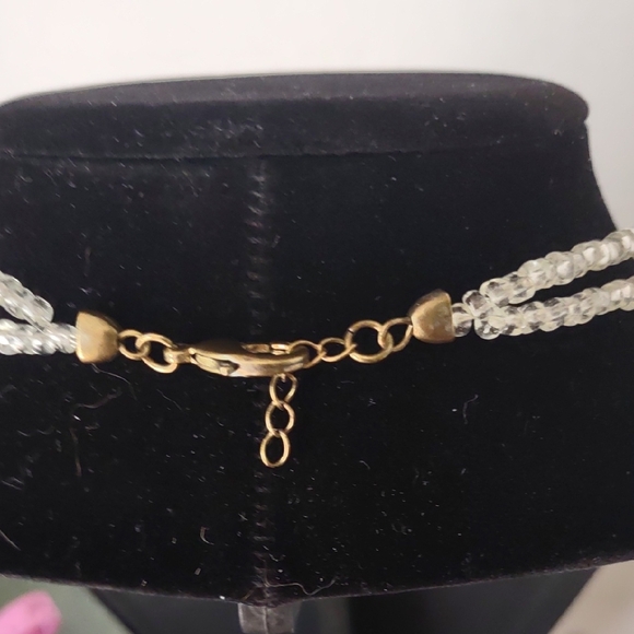 Coldwater Creek White and Amber/Orange Stone/Shell/Acrylic Necklace - Picture 4 of 8